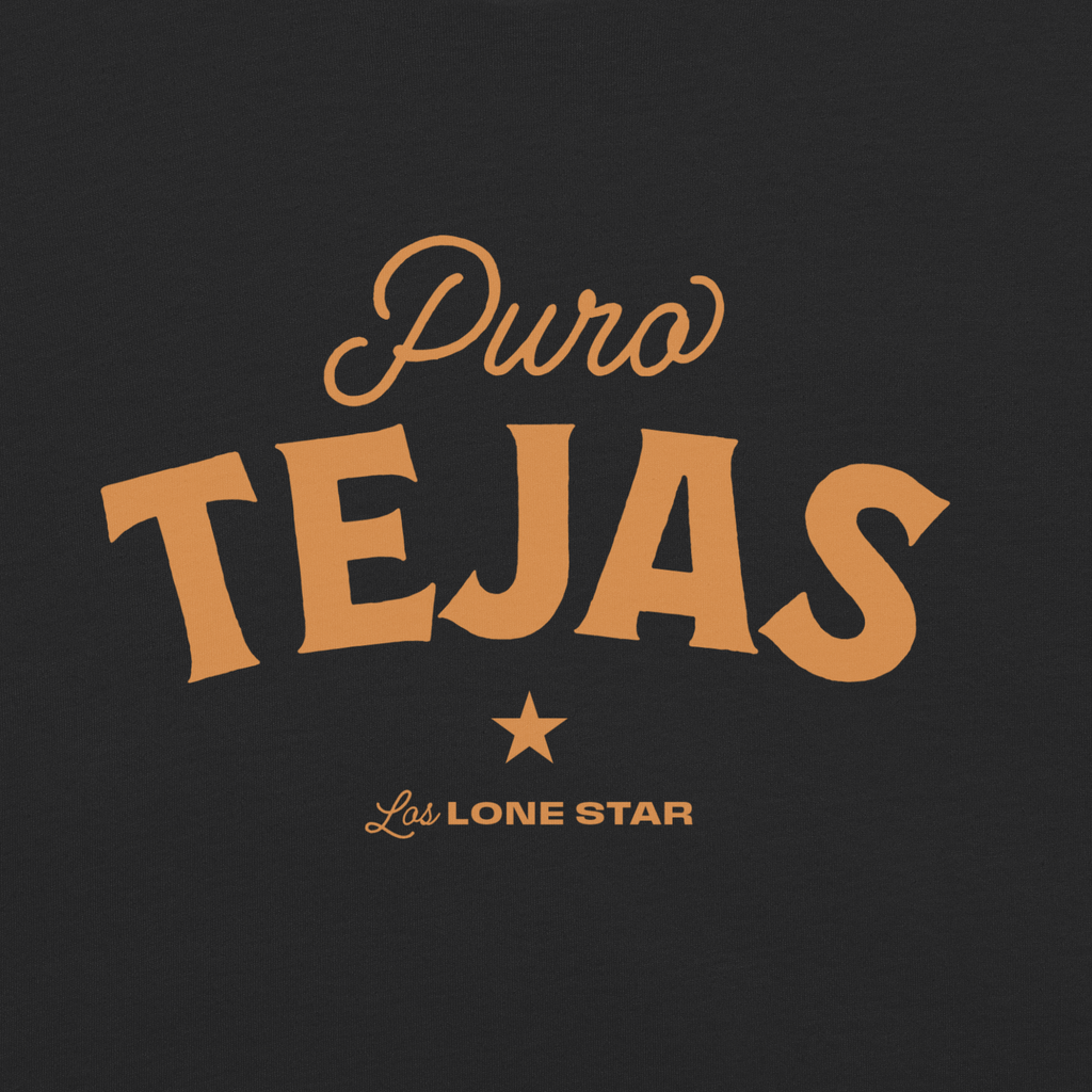 Logo with 'Pura Tejas' text on a black background